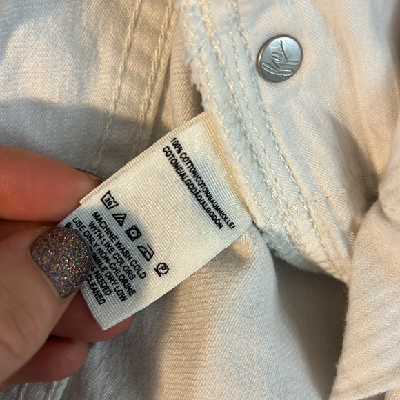 We The Free White Denim Skirt Mini Raw Hem Zipper 31 - Picture 5 of 5